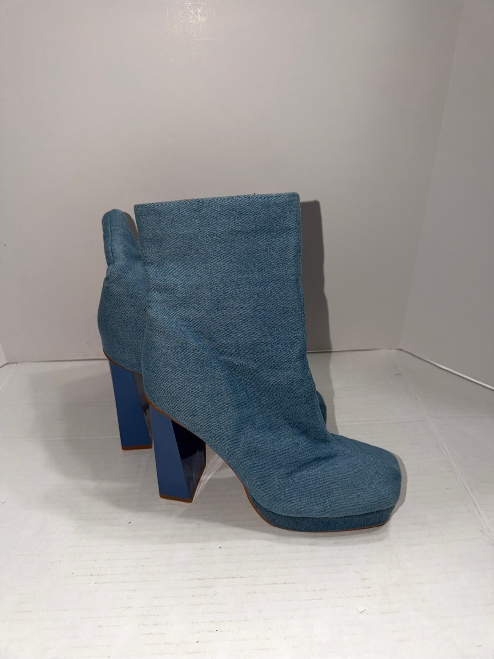 Cape Robbin Trudy Denim Platform Booties